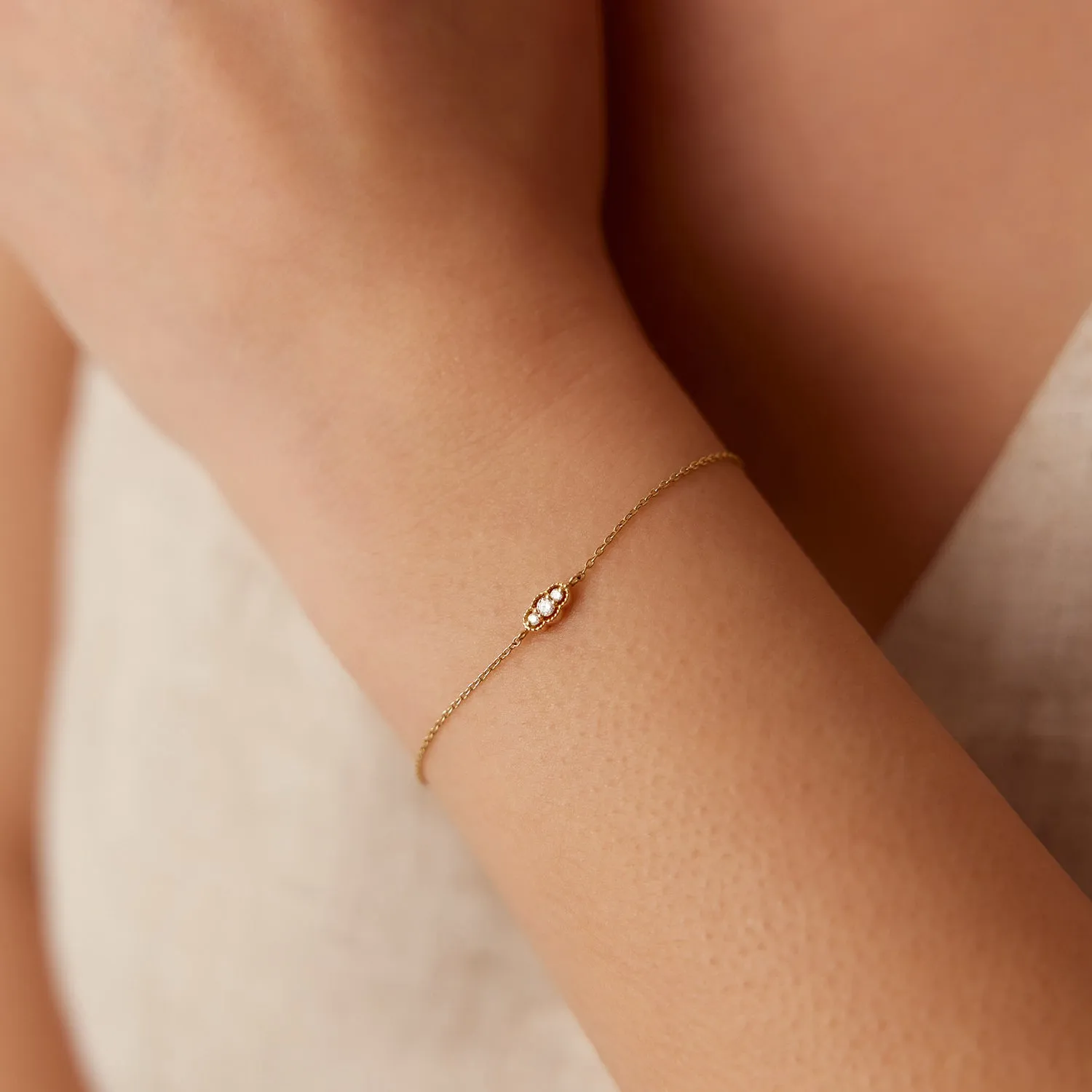 14K Gold Art Deco Chain Bracelet