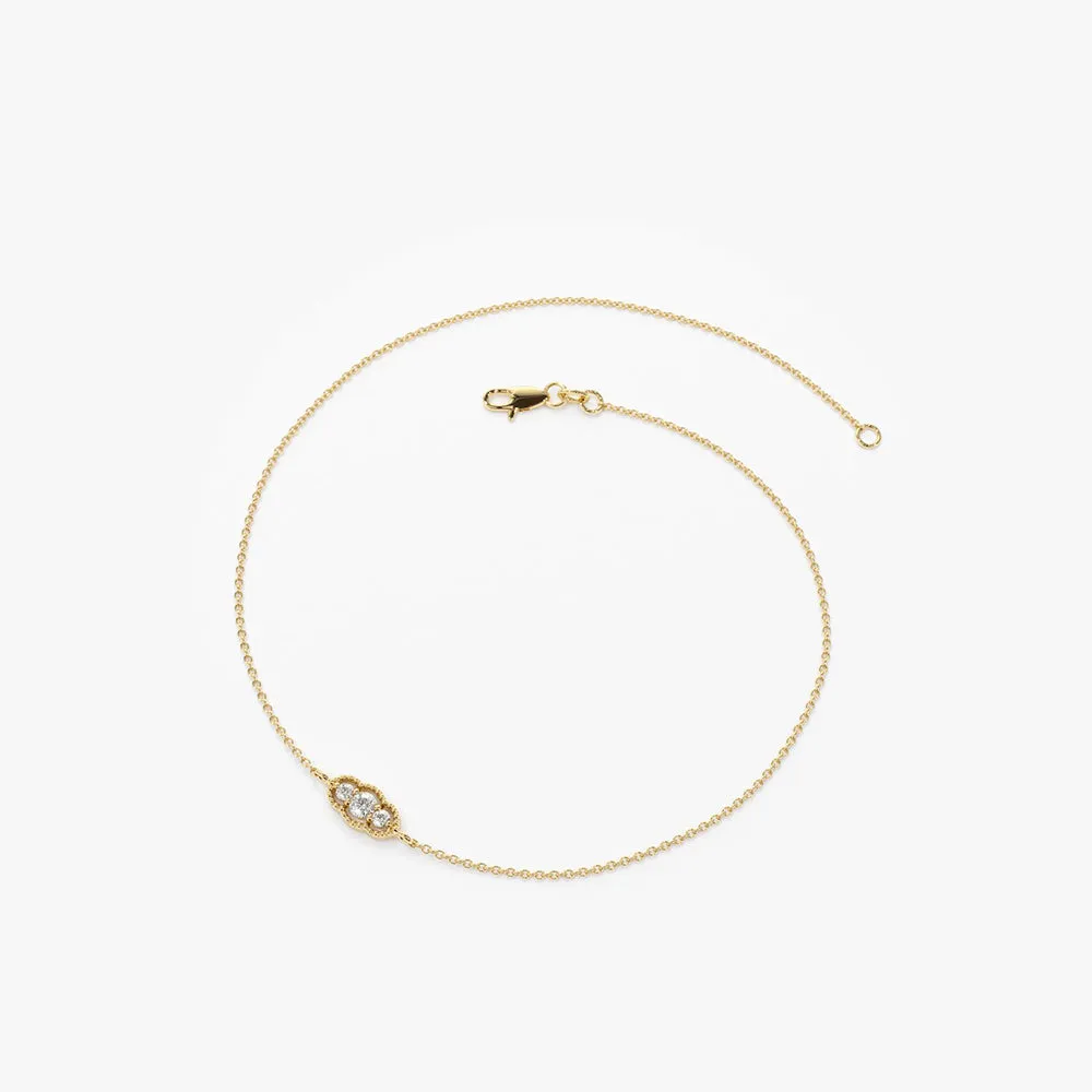 14K Gold Art Deco Chain Bracelet