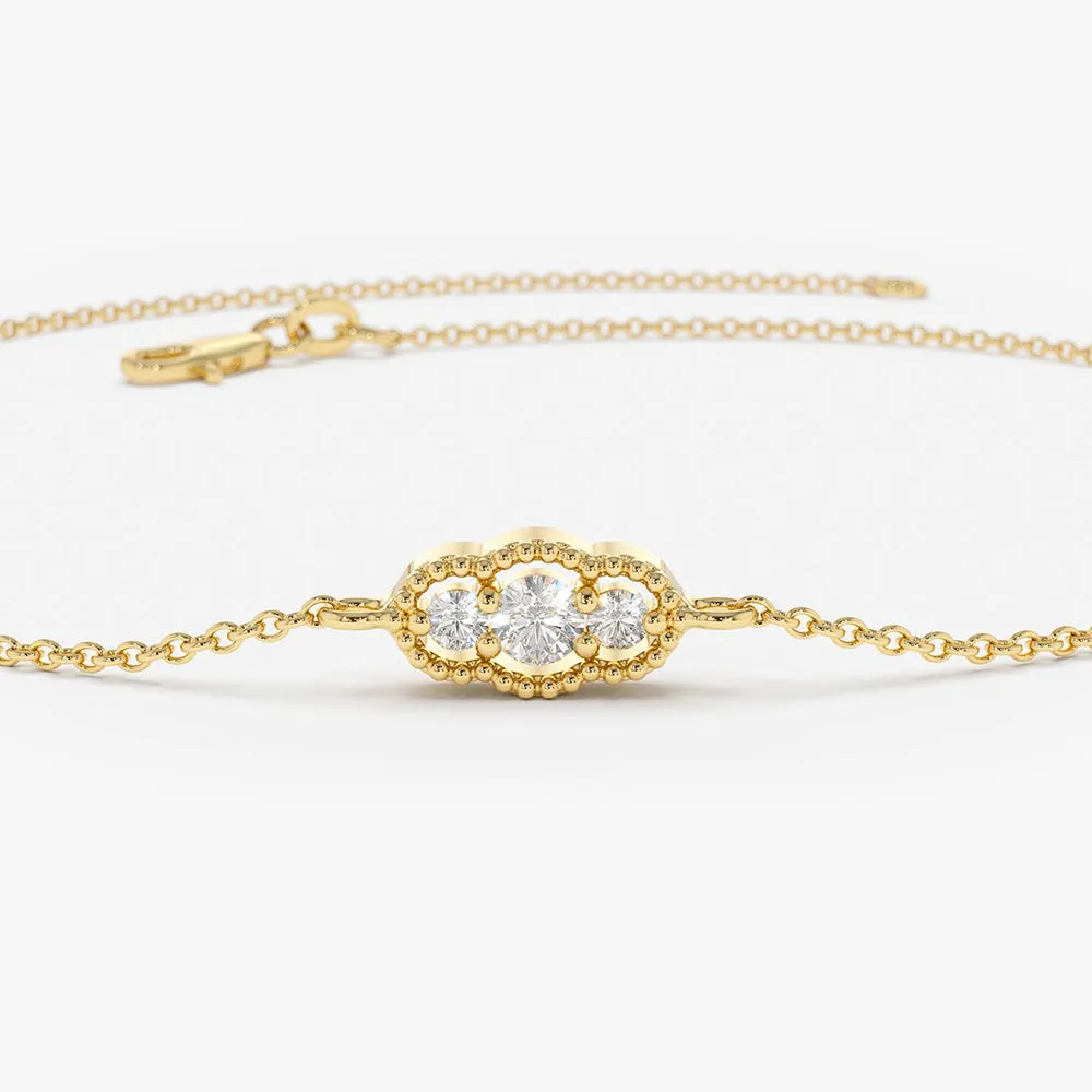 14K Gold Art Deco Chain Bracelet