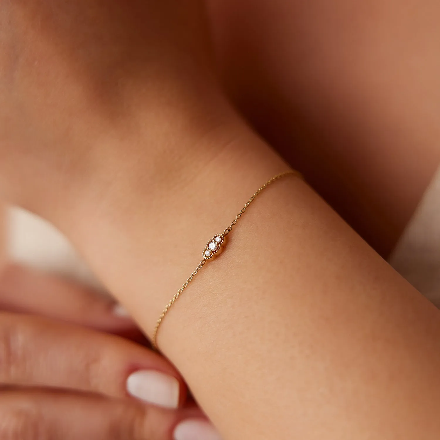 14K Gold Art Deco Chain Bracelet