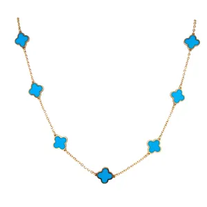 14K Gold Clovers Necklace