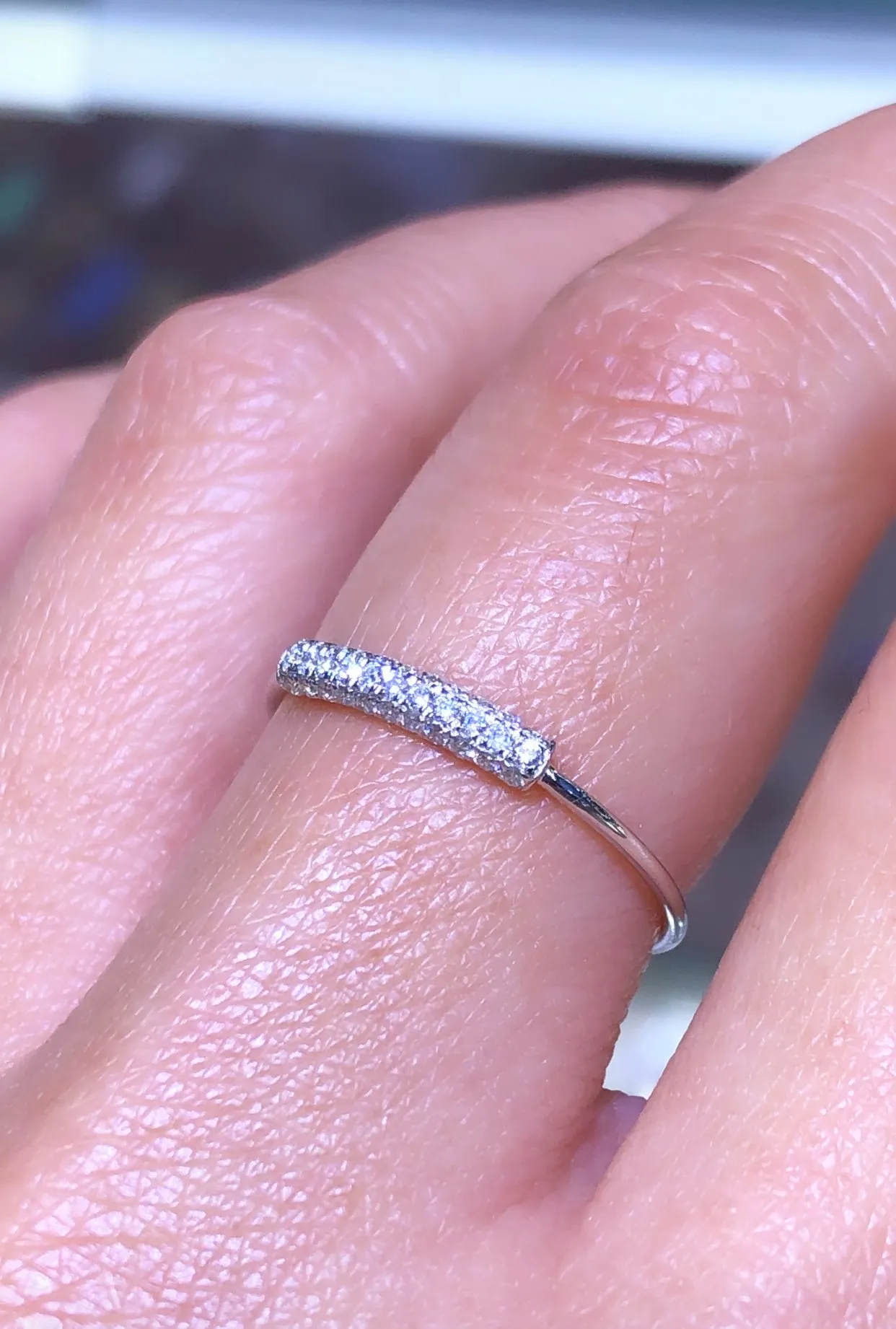 14K Gold Diamond Bar Band