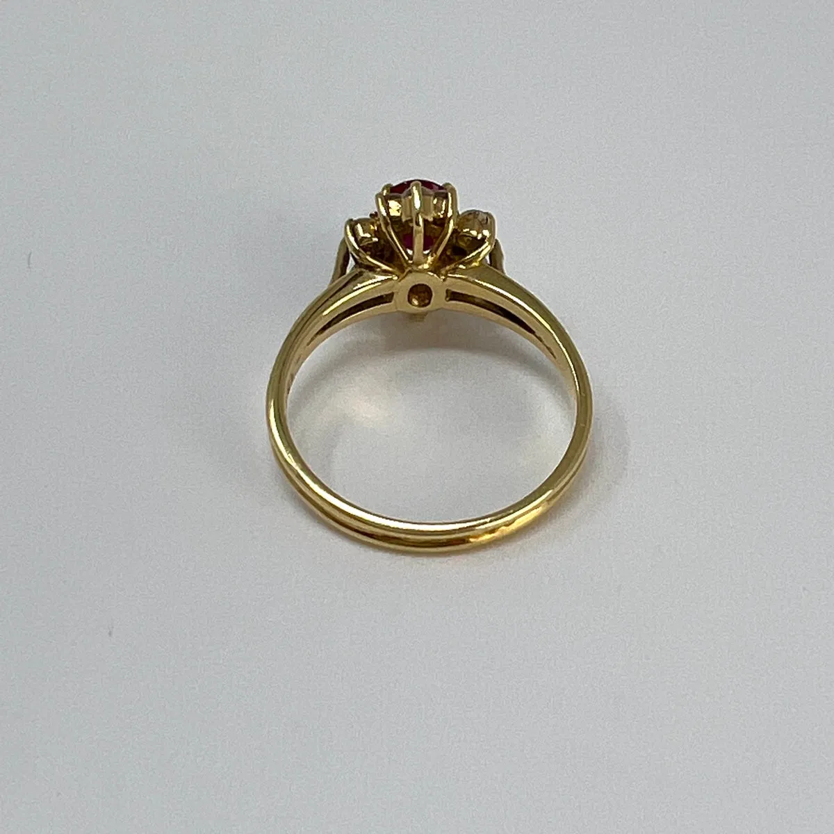 14K Gold Ring with Ruby and Diamonds