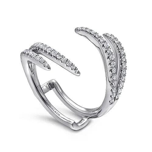 14K White Gold French Pave Set Diamond Ring Enhancer - 0.41ct