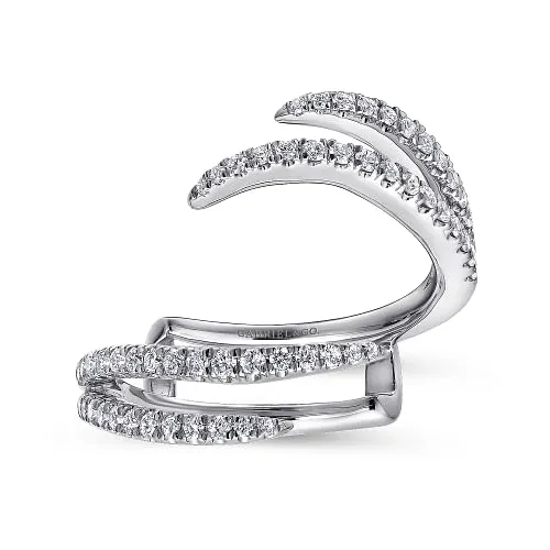14K White Gold French Pave Set Diamond Ring Enhancer - 0.41ct