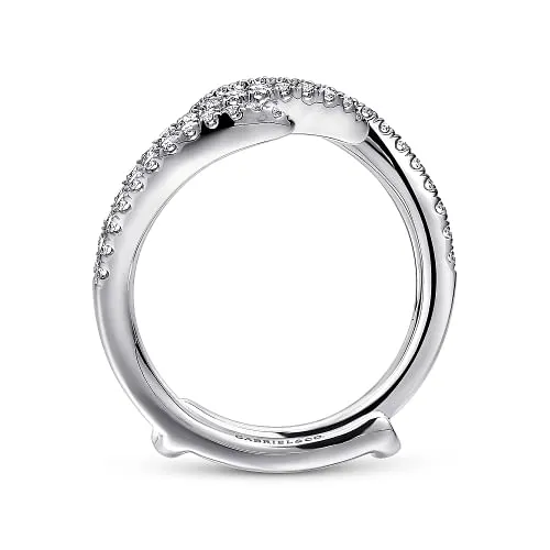 14K White Gold French Pave Set Diamond Ring Enhancer - 0.41ct