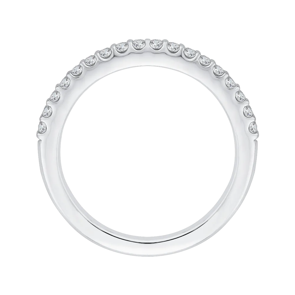 14K White Gold Round Diamond Half Eternity Wedding Band