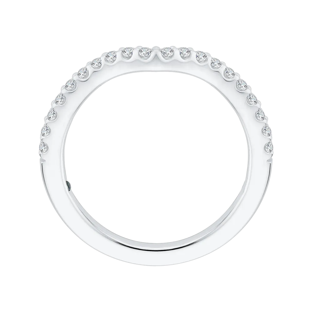 14K White Gold Round Diamond Wedding Band