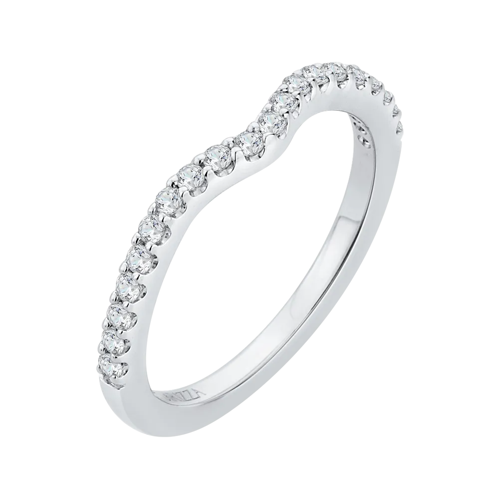 14K White Gold Round Diamond Wedding Band