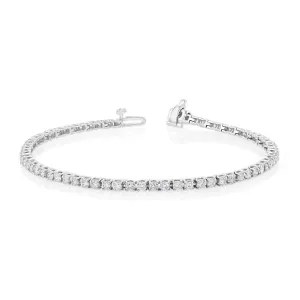 14KT GOLD 3 CARAT ROUND DIAMOND TENNIS BRACELET