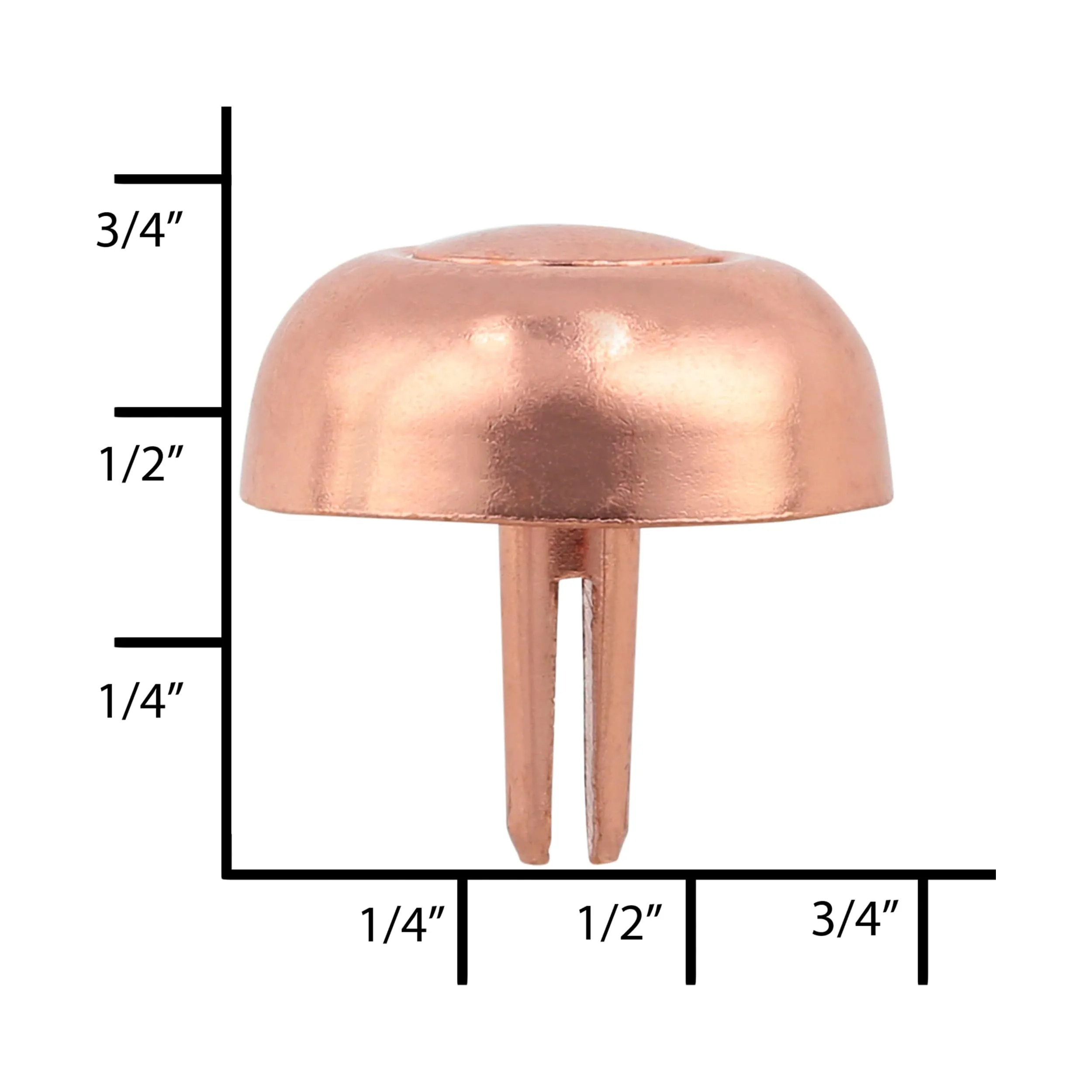 17mm Copper, Round Handbag Bottom Stud, Steel-PK10, #312-6-16-CPR