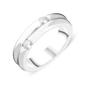 18ct White Gold 0.26ct Diamond Double Band Ring