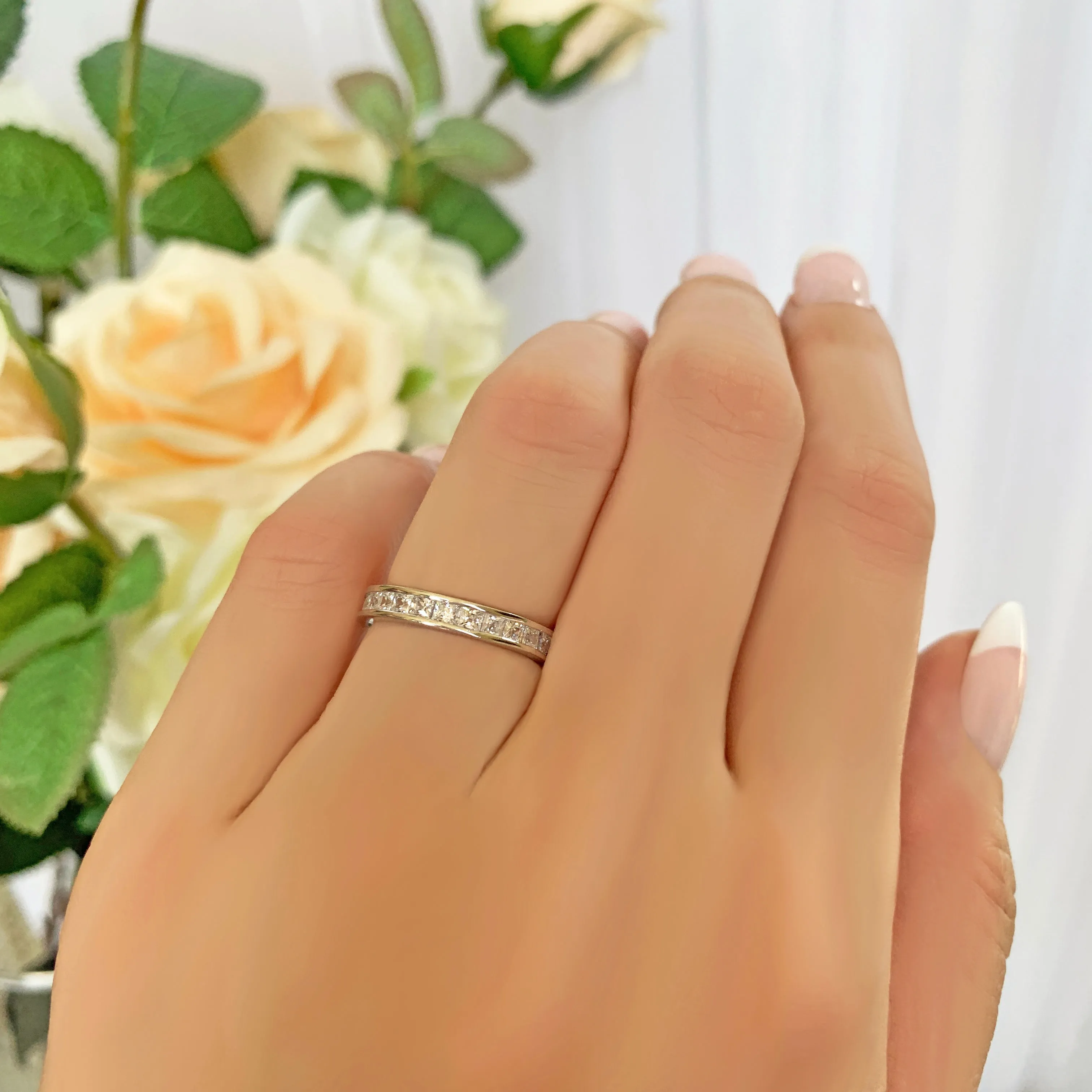 2 ctw Princess Cut Channel Set Eternity Band