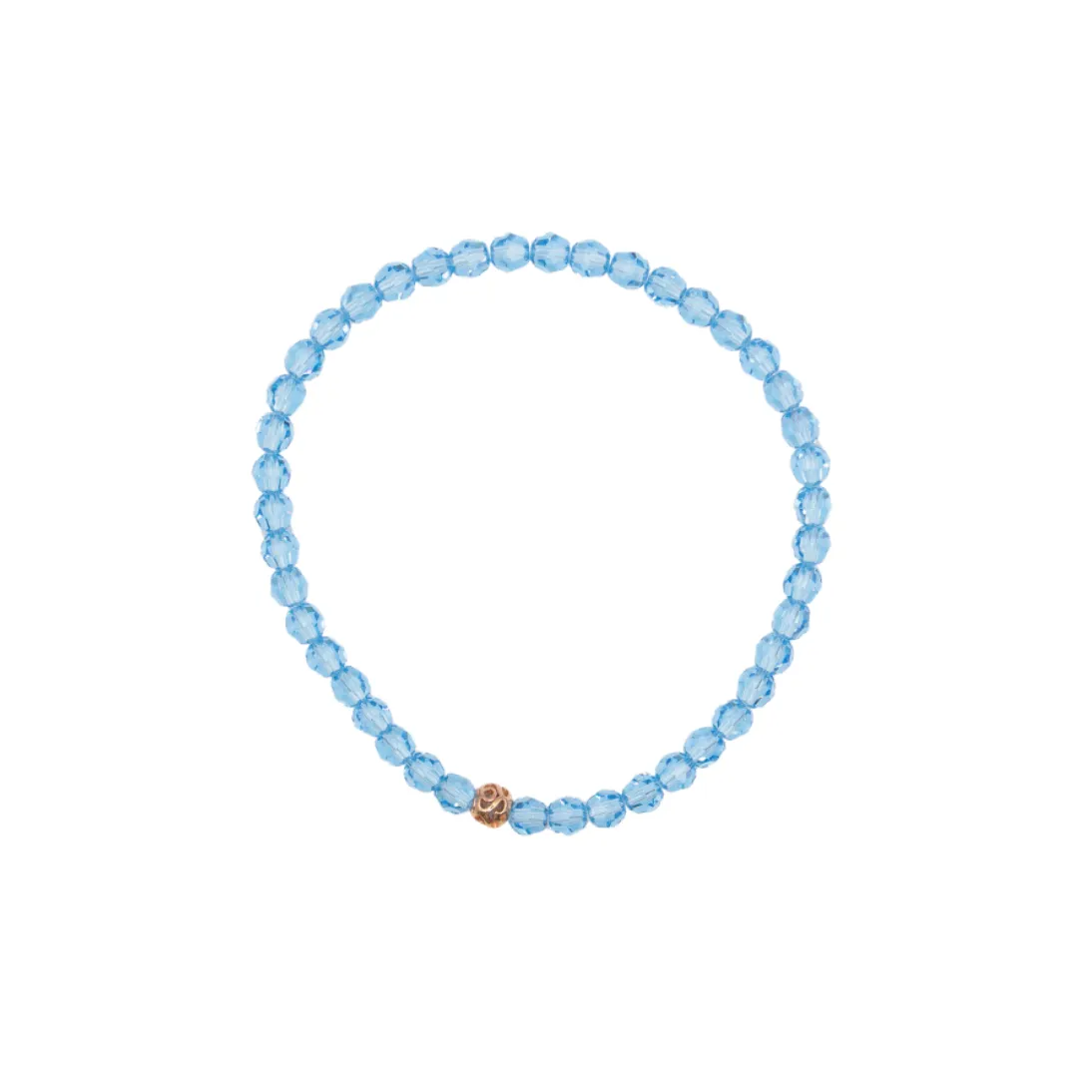 4mm Aquamarine Swarovski Beaded Bracelet
