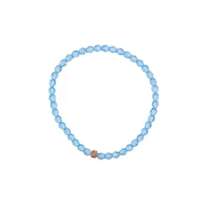4mm Aquamarine Swarovski Beaded Bracelet