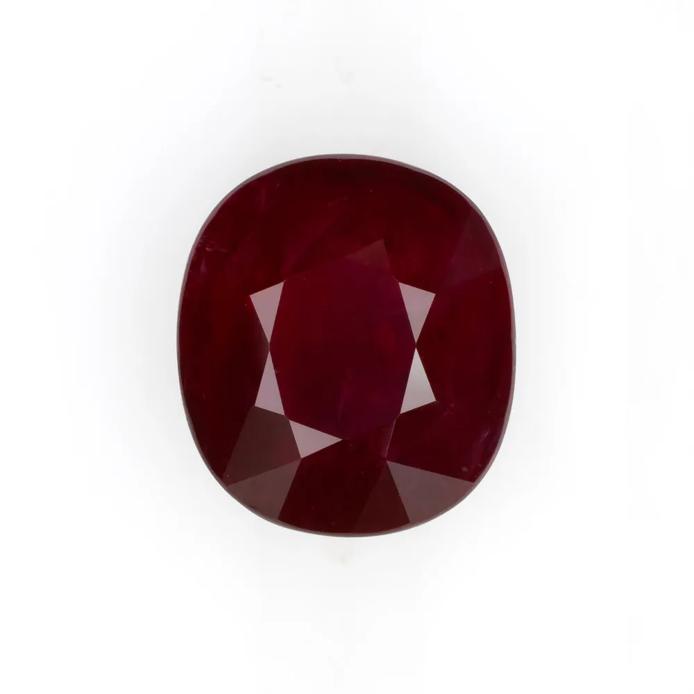 5 CARAT LOOSE RUBY CERTIFIED PIGEON BLOOD RED NATURAL CUSHION SHAPE CUT GEMSTONE