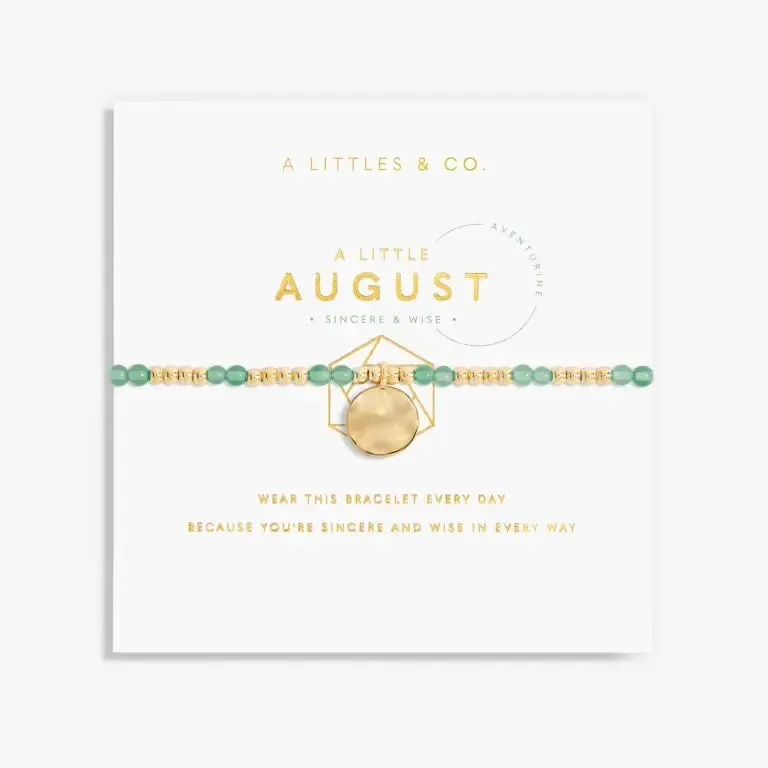 A Little Birthstone August Aventurine - Gold