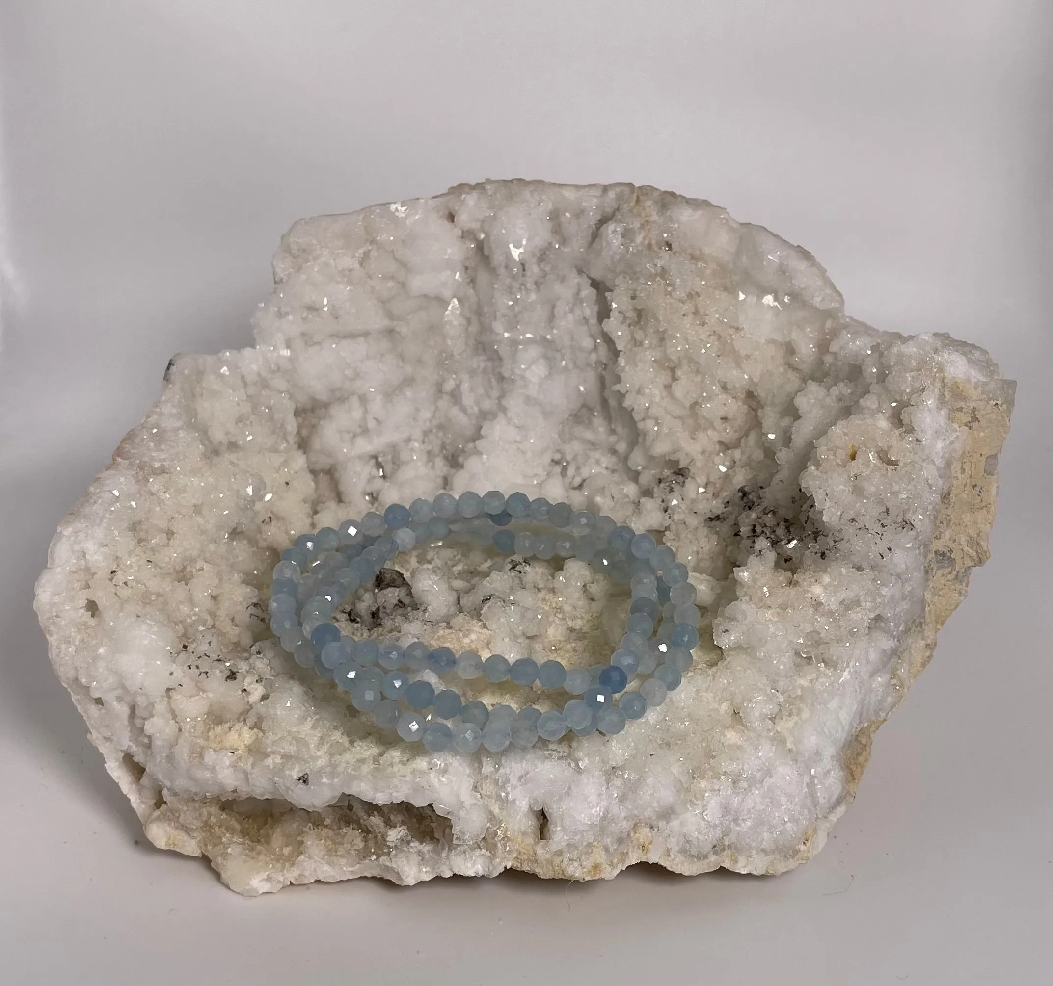 Aquamarine Faceted Crystal Bracelet