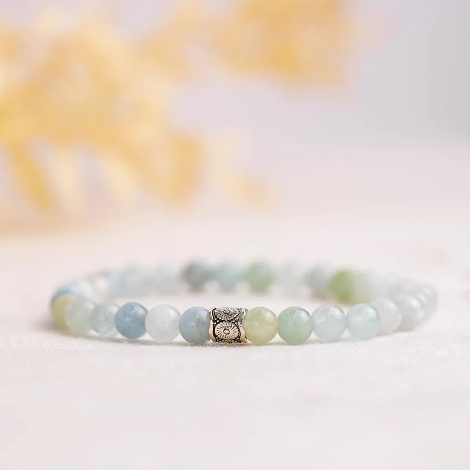 Aquamarine Gemstone Bracelet 6mm