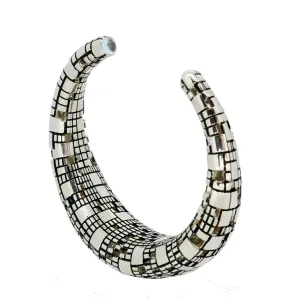 Bitcoin Blockchain Blue Topaz Sterling Silver Cuff