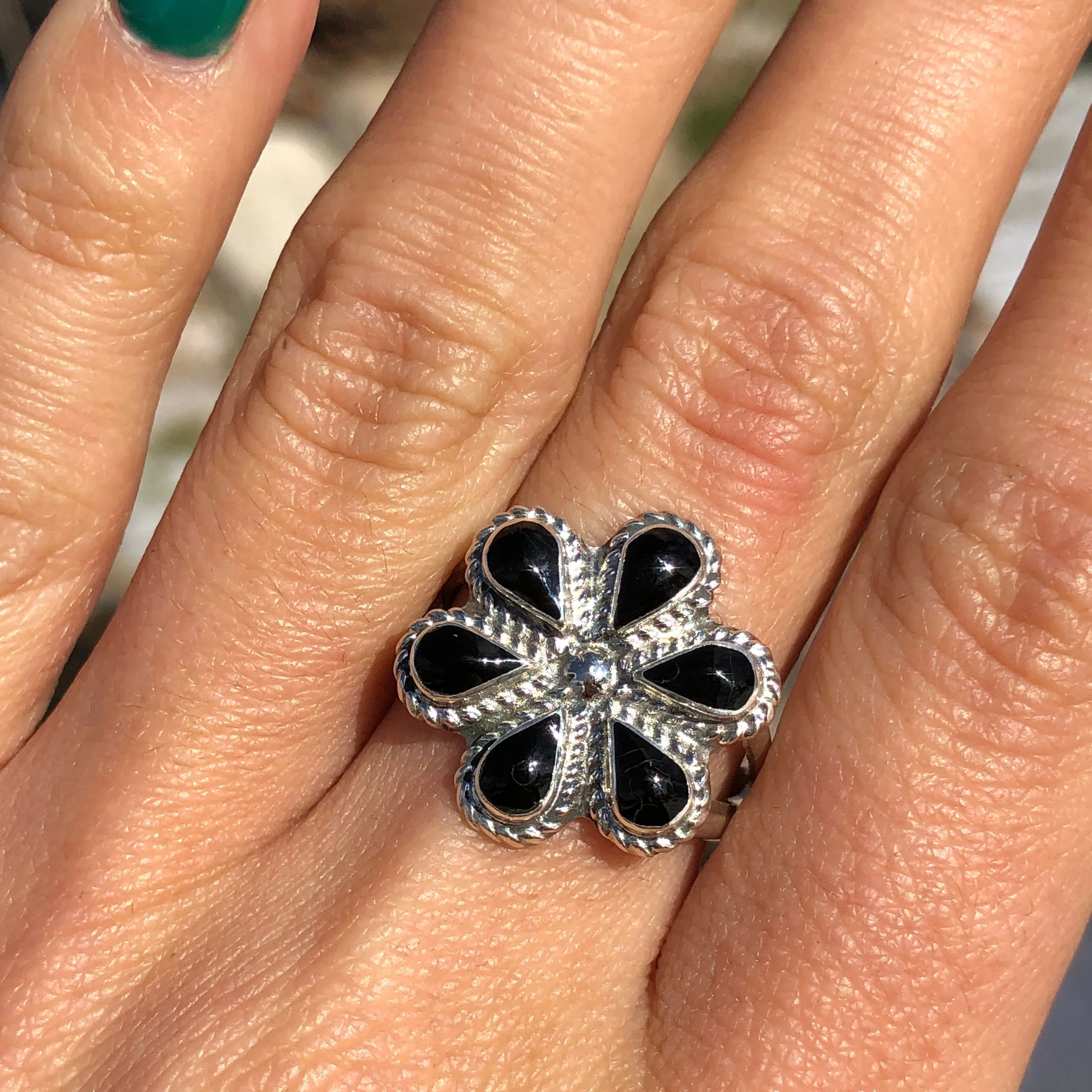 Black Onyx Bloom Ring