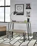 Blariden Brown/Black Desk with Bench