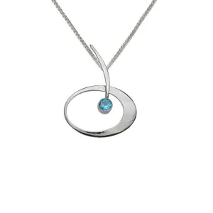 Blue Topaz Sterling Silver Pendant Necklace