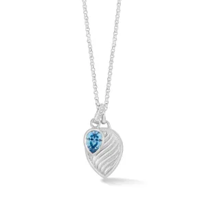 Blue Topaz Twist Peardrop Necklace