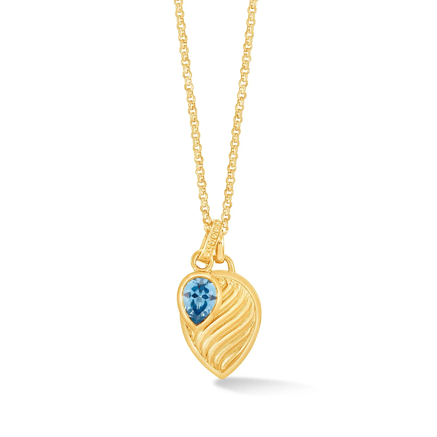Blue Topaz Twist Peardrop Necklace