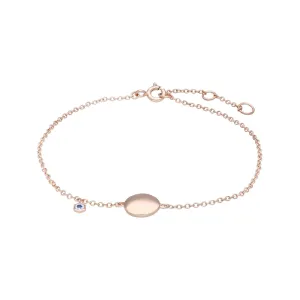 Bracelet à Graver Argent 925 Plaqué Or Rose Tanzanite