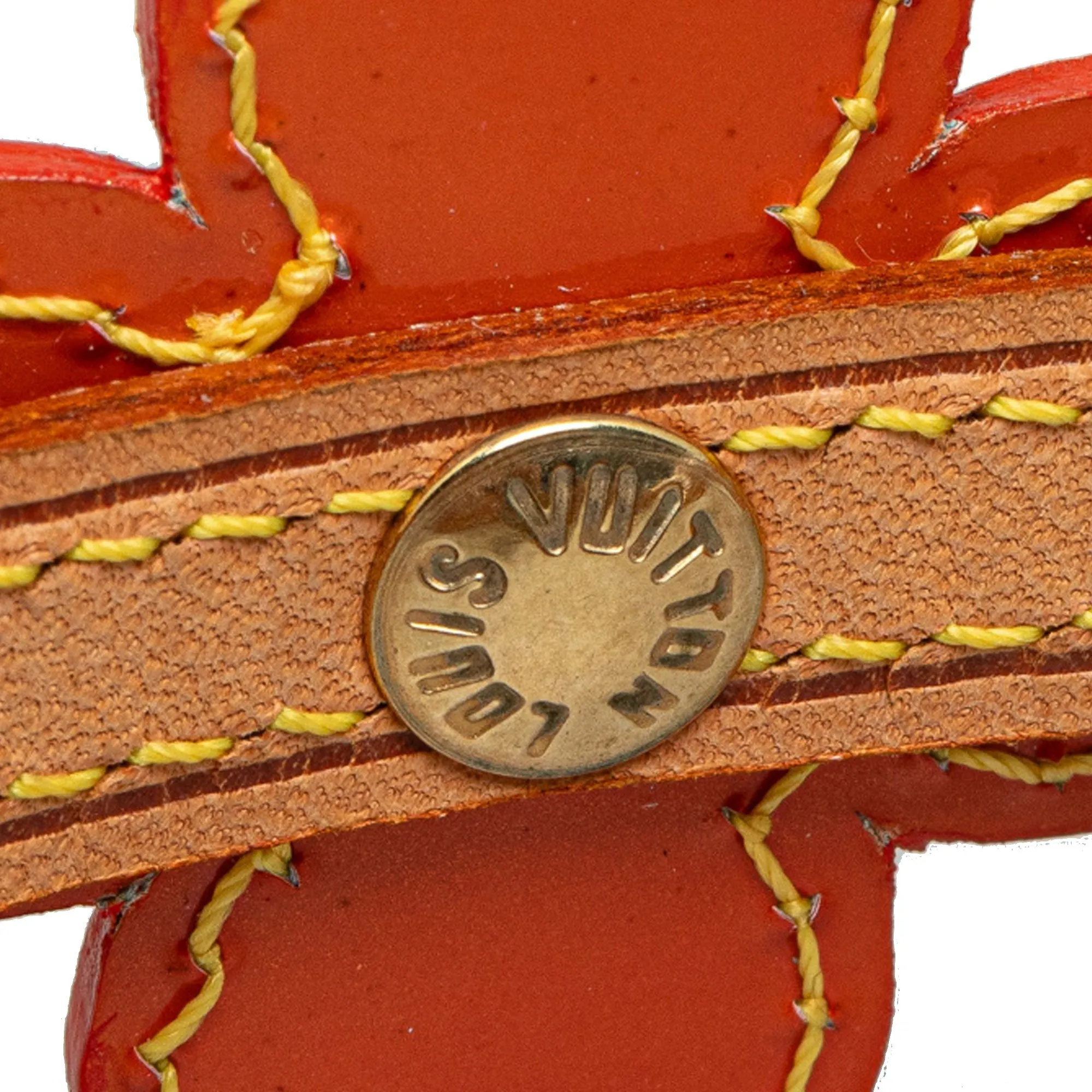 Brown Louis Vuitton Vernis Fleurs Double Wrap Bracelet Choker
