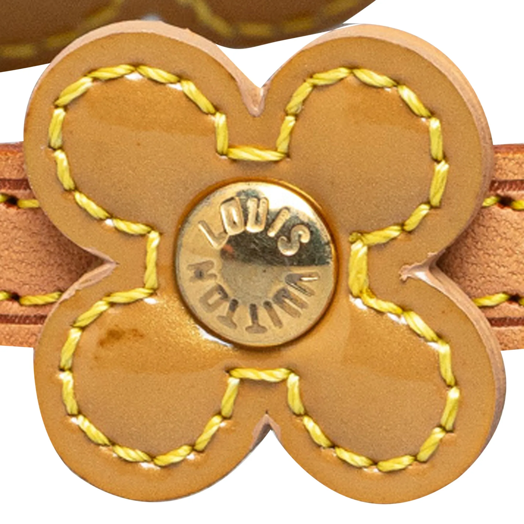 Brown Louis Vuitton Vernis Fleurs Double Wrap Bracelet Choker