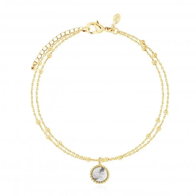 Capri Howlite Gold 18cm   3cm Extender Bracelet 4489