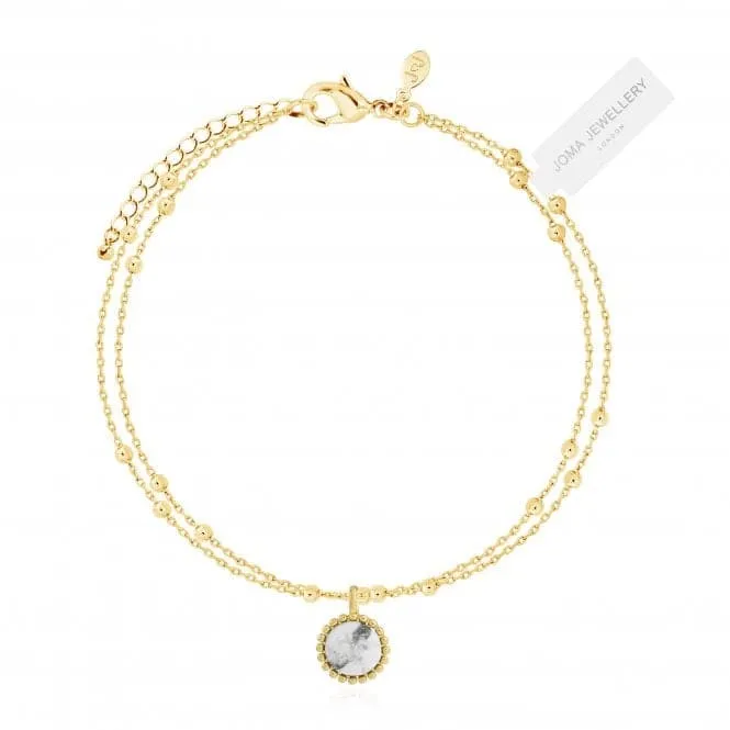 Capri Howlite Gold 18cm   3cm Extender Bracelet 4489