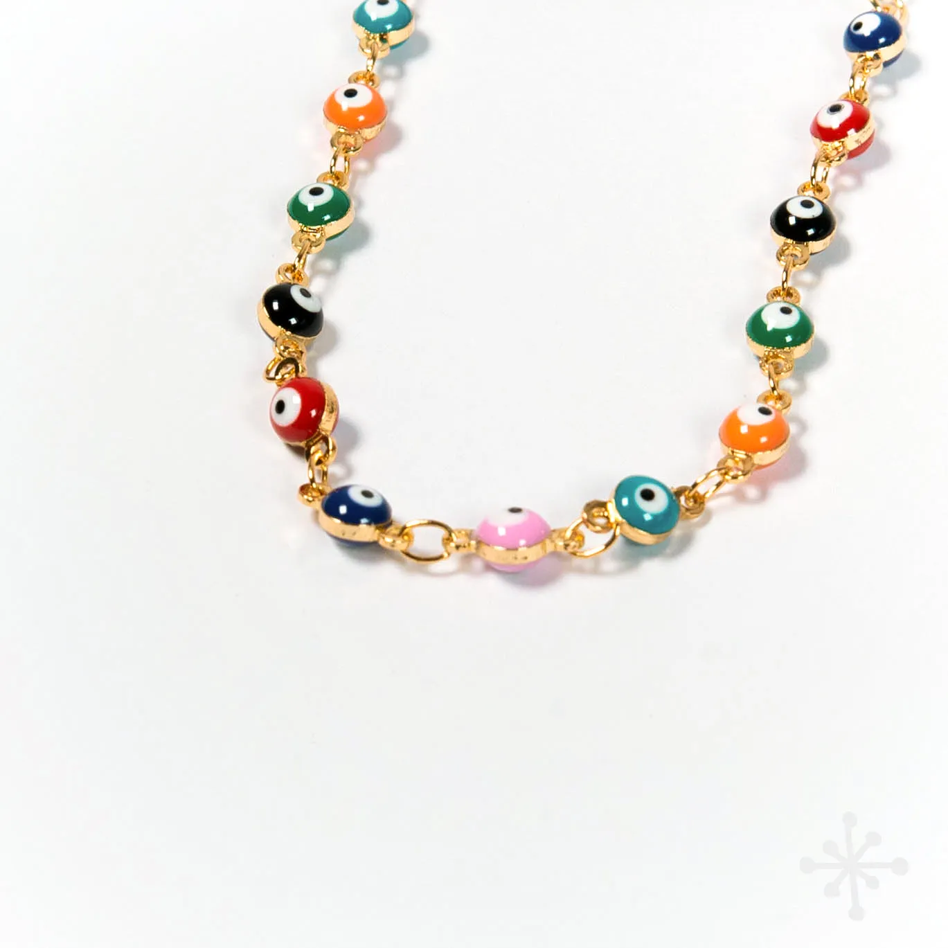 Chain Bracelet Gold Evil Eye - Multicolour