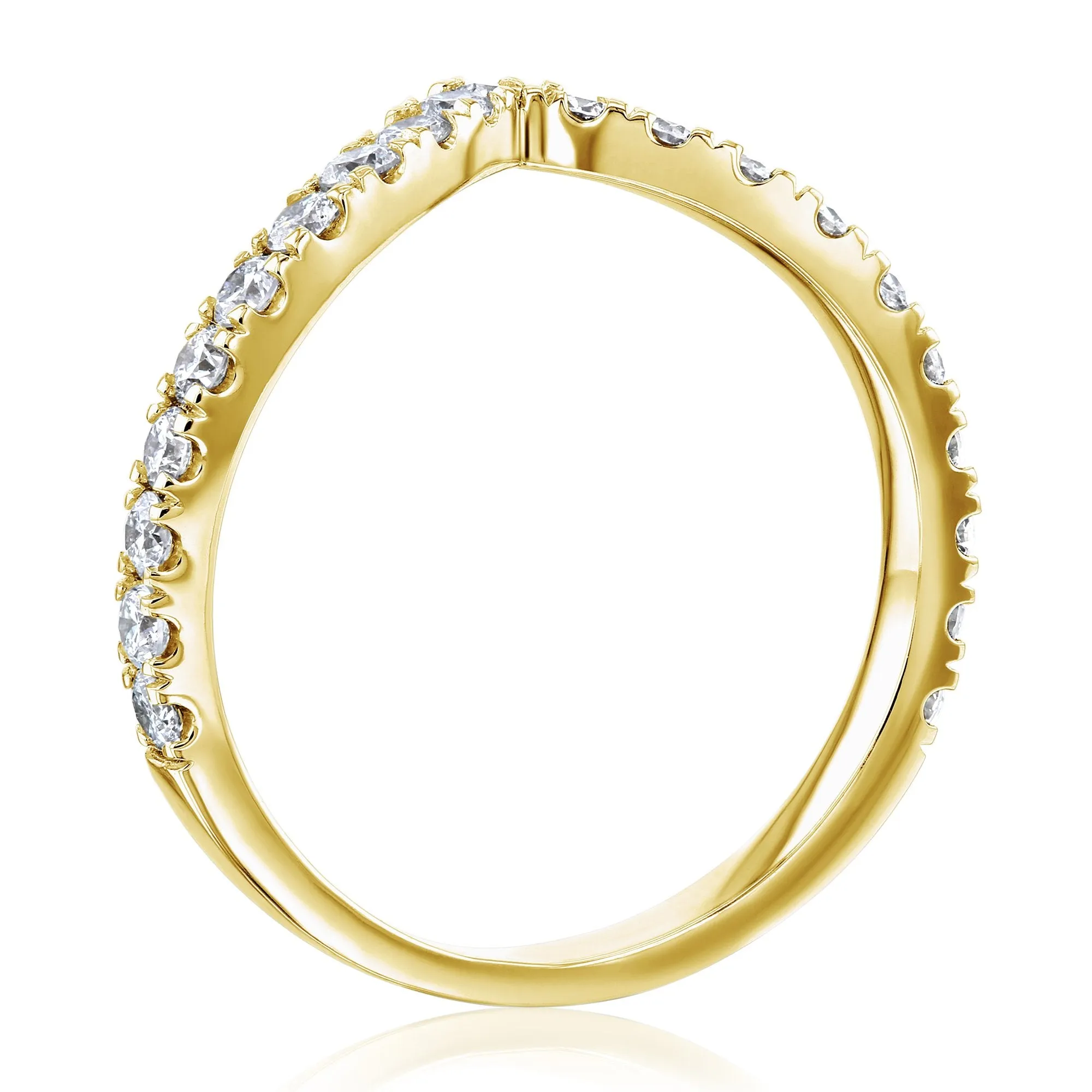 Chevron Point Diamond Ring