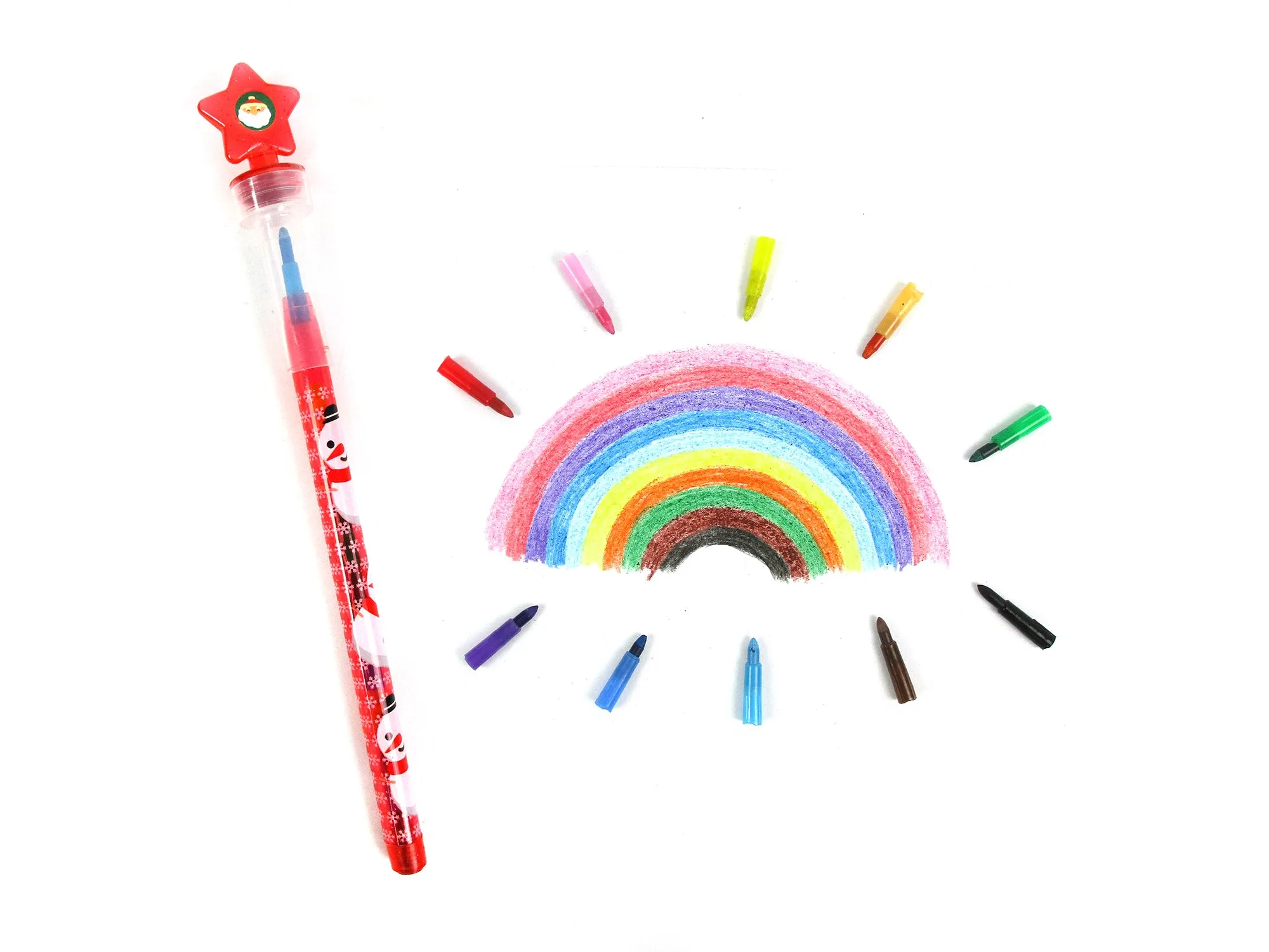 Christmas Stackable Crayon with Stamper Topper