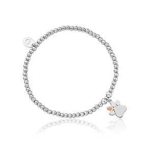Clogau Paw Prints on My Heart Sterling Silver Affinity Bracelet
