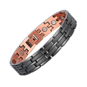Copper Magnetic Bracelet With Black Plating