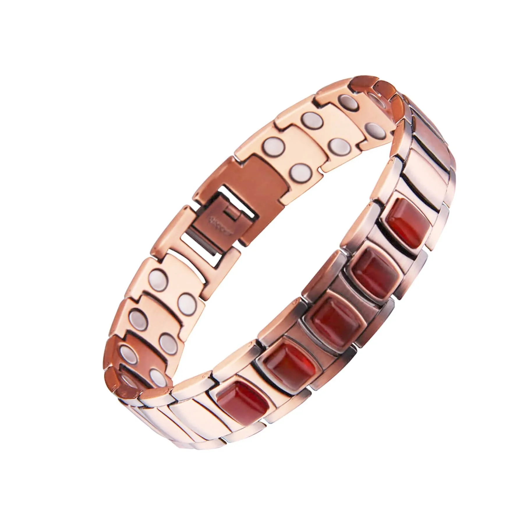 Copper Magnetic Bracelet With Cabochons