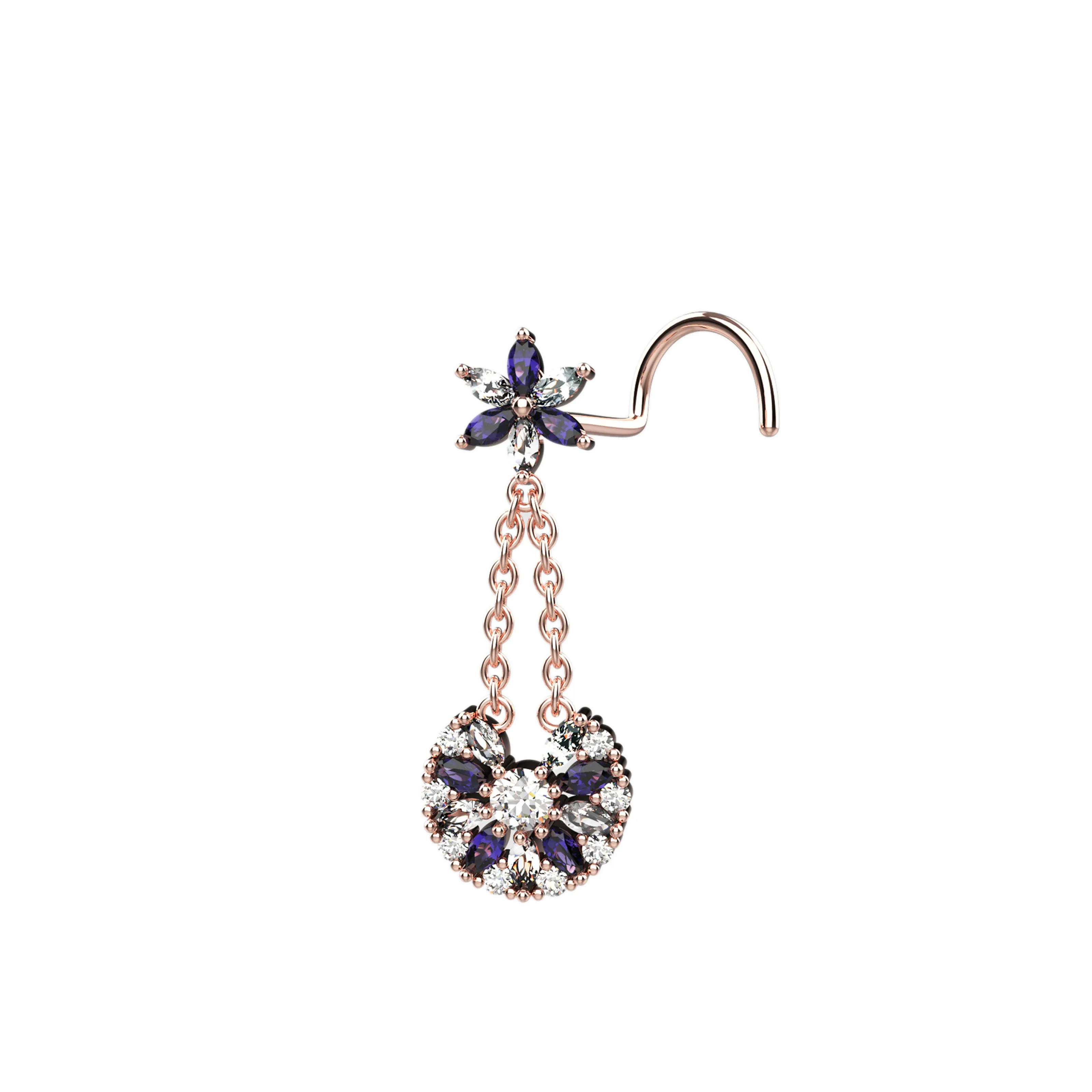 Dangle Nose Ring Stud – Gold Piercing Jewelry for Women