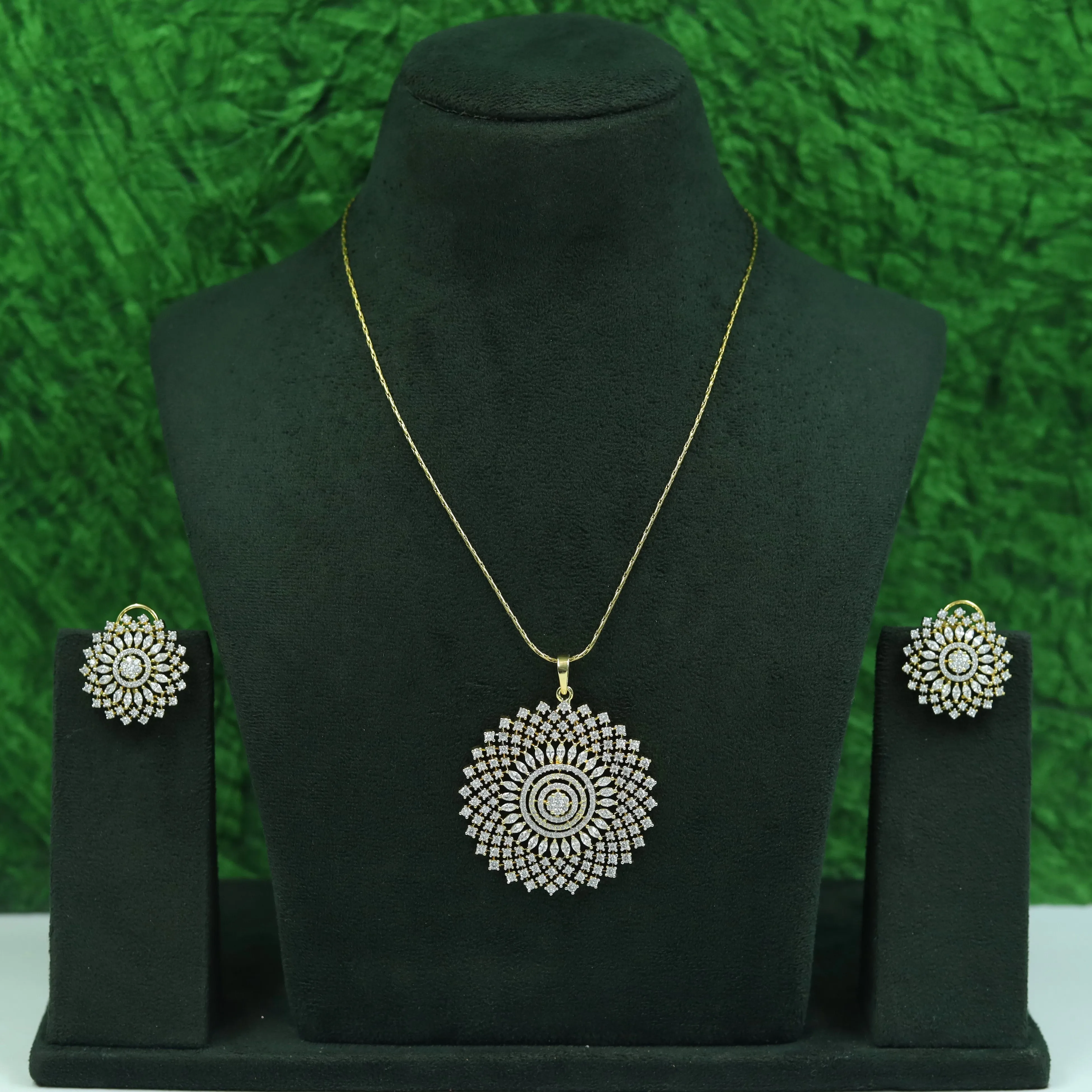 Designer Zircon/AD Pendant Set 16880-08