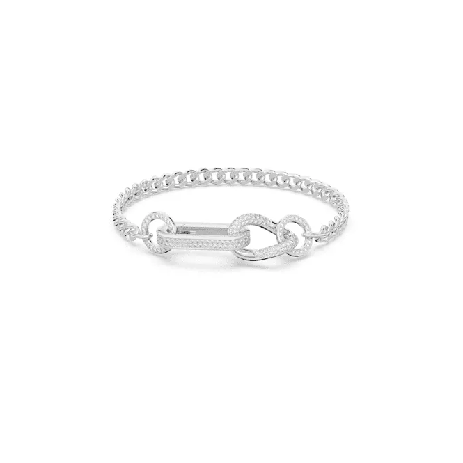 Dextera Pavé Mixed Links White Rhodium Plated Bracelet