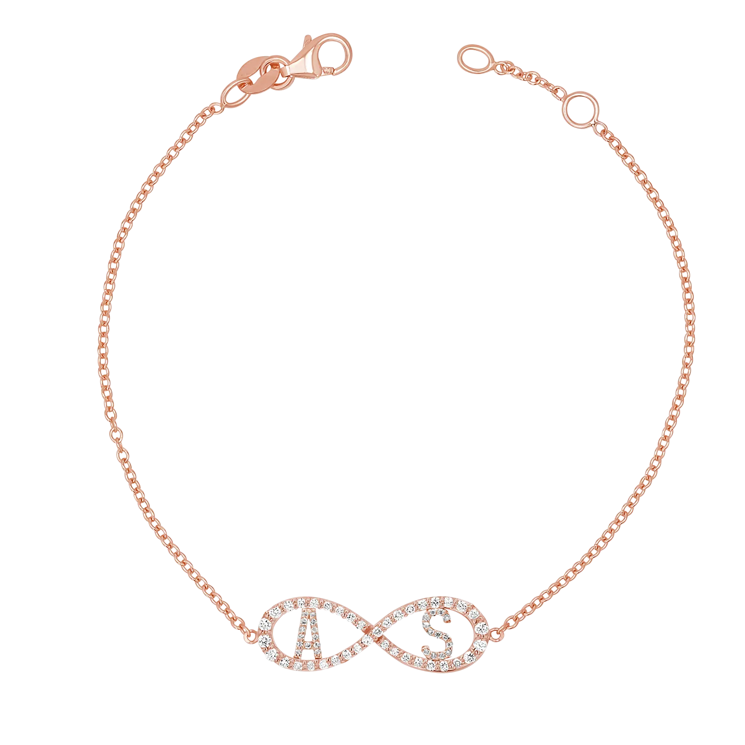 Diamond Infinity Letter Bracelet