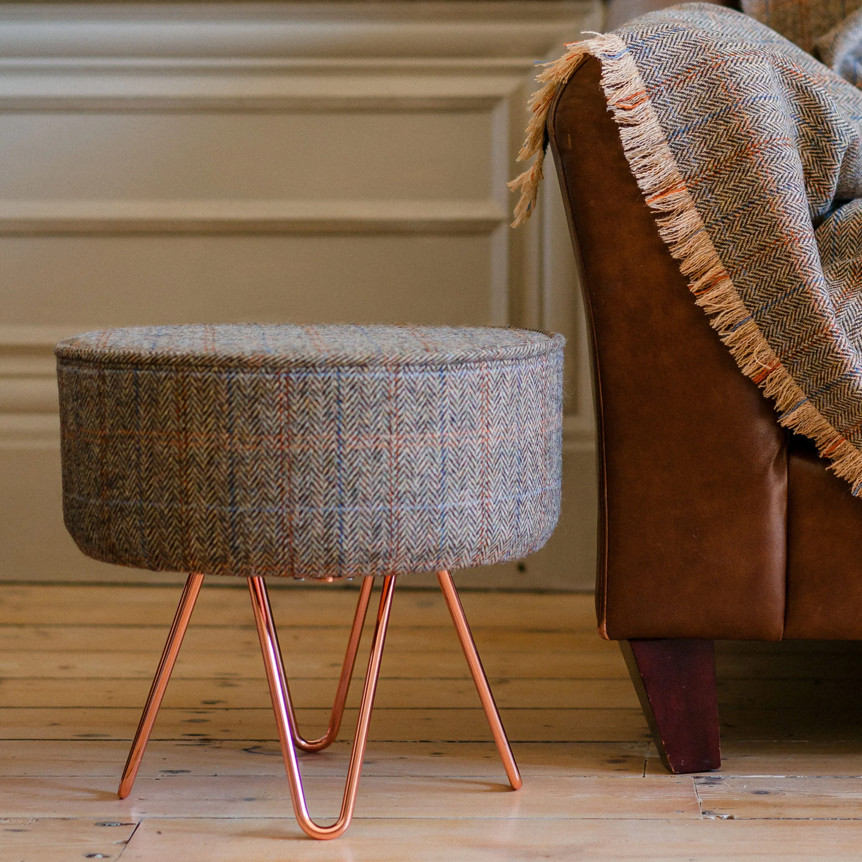 Eriskay Herringbone Footstool