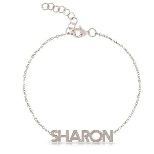 Fluted Finish Name Bracelet
