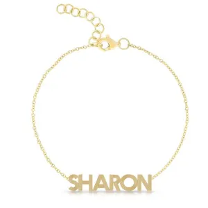 Fluted Finish Name Bracelet