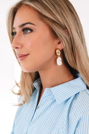 Freshwater Feeling Earrings - Gold