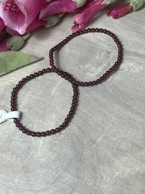 Garnet Bead Bracelet 4mm - AA Grade
