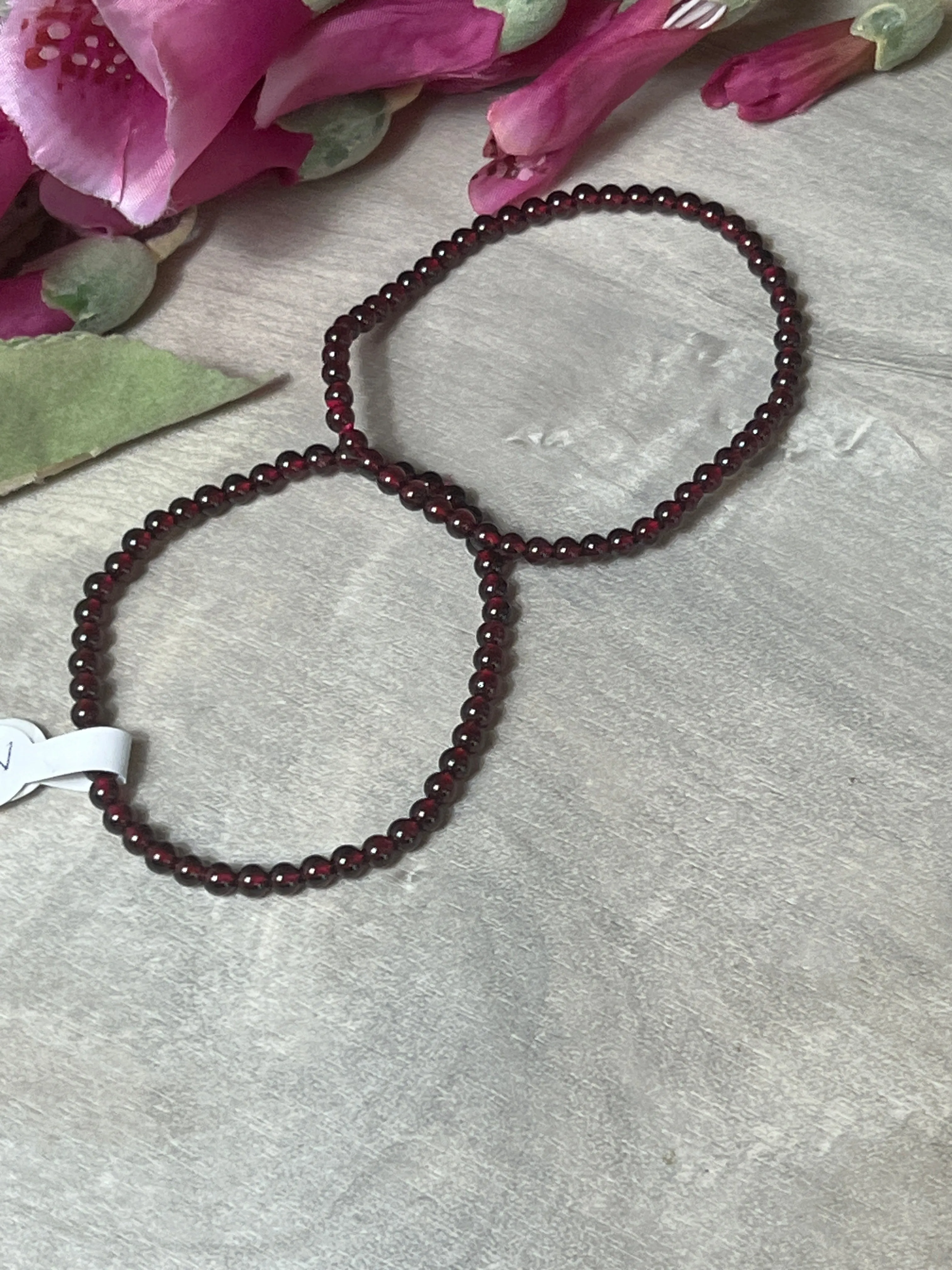 Garnet Bead Bracelet 4mm - AA Grade